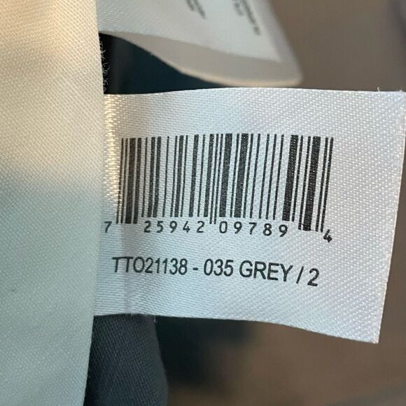 BCBG Maxazria Trousers Gray Cotton Knit Hi-Rise Straight Leg Dress Pants 2 - Picture 6 of 6